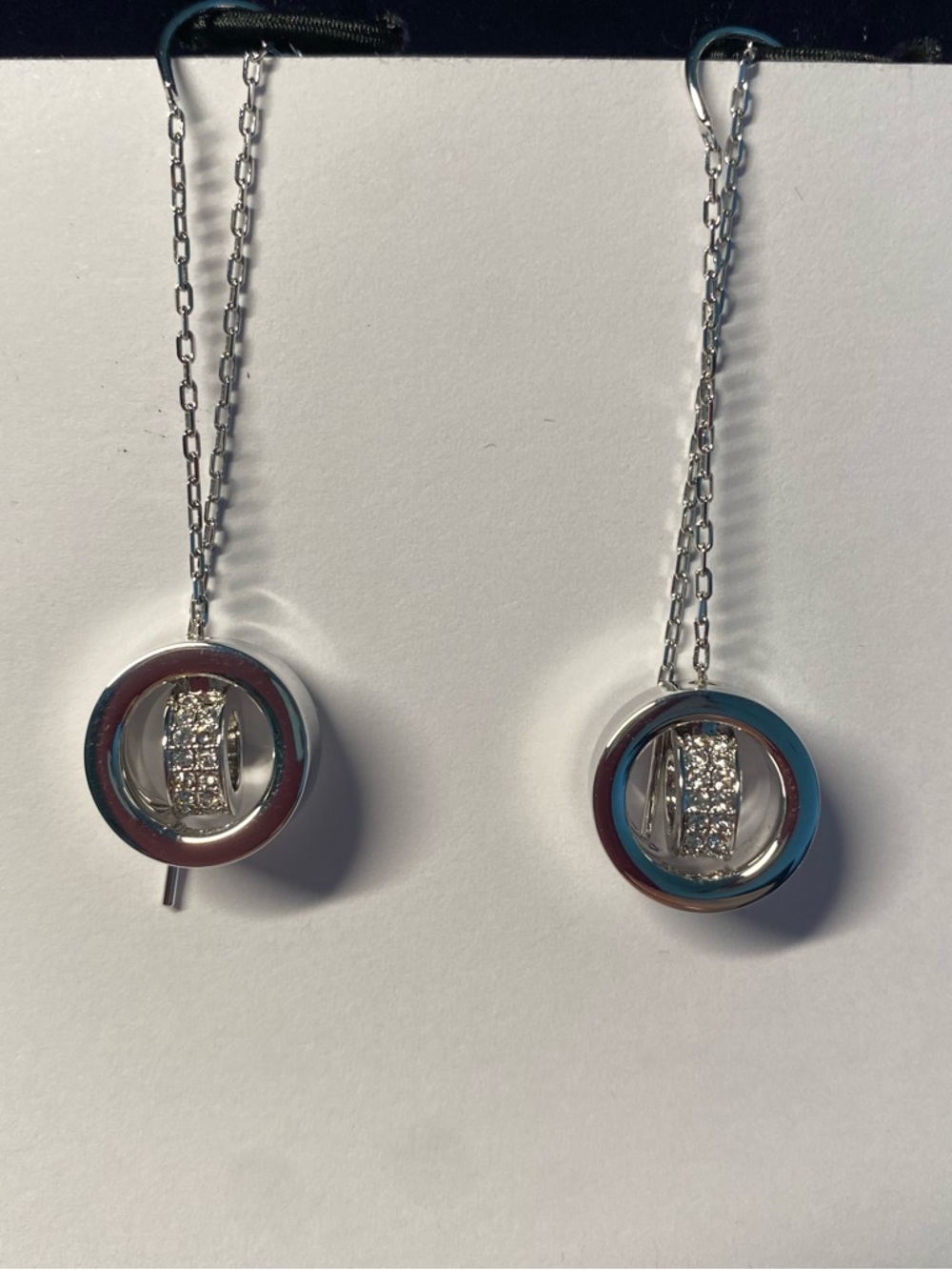 Swarovski Hollow rhodium plating long drop women's earrings 5636435 $150 - Picture 9 of 12